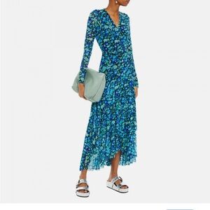 Ganni floral print maxi wrap dress